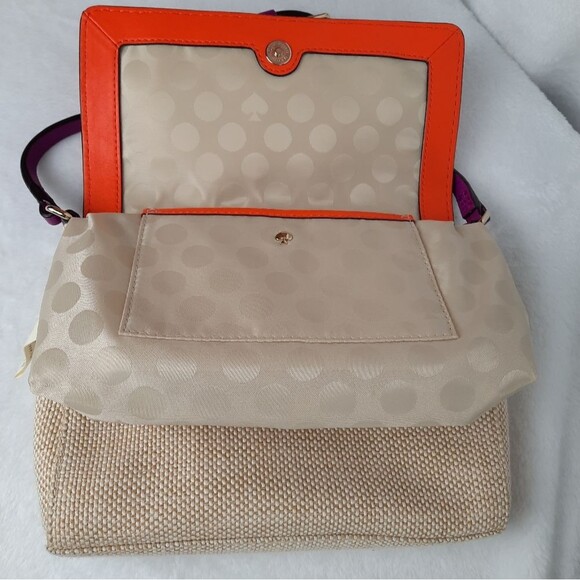 Kate Spade Orange and Purple Canvas Crossbody Bag - Picture 4 of 8